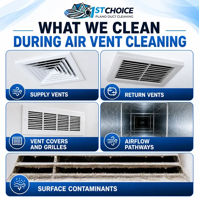 Air vent cleaning services in Plano TX